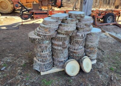 stack of logs cut into circles